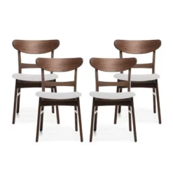 Christopher Knight Home Isador Mid Century Modern Upholstered Rubberwood Dining Chairs (Set Of 4) -FurniVerse Store GUEST b09b0576 5b84 4efe 8df3 8e0c1cc6d986