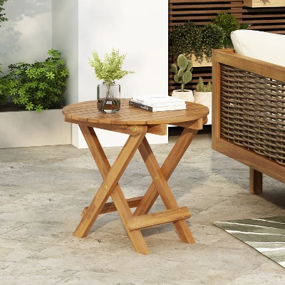 Christopher Knight Home Forrest Outdoor Foldable And Adjustable Acacia Wood Accent Table 1 Christopher Knight Home Forrest Outdoor Foldable And Adjustable Acacia Wood Accent Table