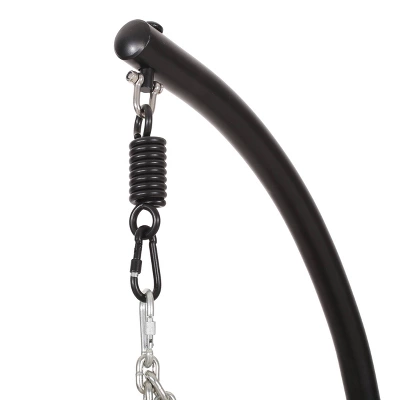 Allegra Outdoor Wicker Hanging Chair With Stand - Light Brown/Tan - Christopher Knight Home 4 Allegra Outdoor Wicker Hanging Chair With Stand - Light Brown/Tan - Christopher Knight Home - Image 4