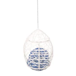 Los Alamitos Indoor/Outdoor Wicker Hanging Chair With 8' Chain - White/Blue - Christopher Knight Home 10 Los Alamitos Indoor/Outdoor Wicker Hanging Chair With 8' Chain - White/Blue - Christopher Knight Home -FurniVerse Store GUEST b2b09cb5 ff70 4e45 b35b 1ac0f98c9983