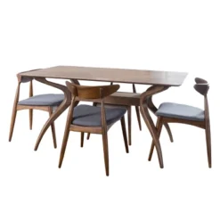 5pc Barron Curved Leg Dining Set - Christopher Knight Home -FurniVerse Store GUEST b35cd76d 6aa3 469a 810d 16d0eec18c1d