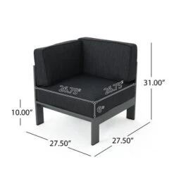 Christopher Knight Home Beatrice Patio Modem V-Shaped Aluminum 5-Seater Sectional Sofa Set With Thick Cushions -FurniVerse Store GUEST b4083223 5916 42d9 879c d01f93f88a72