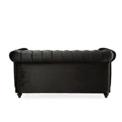 59"W Chesterfield Velvet Loveseat Sofa, Upholstered Sofa Couch With Rolled Arm Dutch And Tufted Button - Christopher Knight Home -FurniVerse Store GUEST b47ebcfb 9455 4914 b460 fa078b58f503