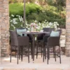 Christopher Knight Home Landis Outdoor Wicker 5 Piece Bar Set, Multibrown