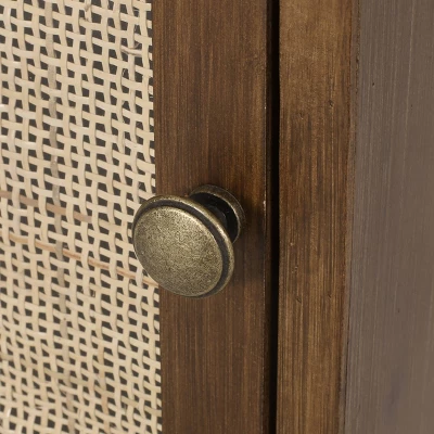 Pilster Contemporary End Table With Storage Walnut/Natural/Black - Christopher Knight Home 7 Pilster Contemporary End Table With Storage Walnut/Natural/Black - Christopher Knight Home - Image 7