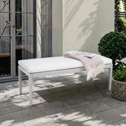 Christopher Knight Home Paula Sunbrella Fabric Cushioned Aluminum 47.2" Bench -FurniVerse Store GUEST b58364eb 352c 4d40 83e1 7ebfd55522e3