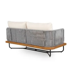 Christopher Knight Home Lucca Outdoor Acacia Wood Rope Woven Left Arm Sectional Sofa -FurniVerse Store GUEST b724b462 8eae 46f7 b0a3 5512c8c735d9
