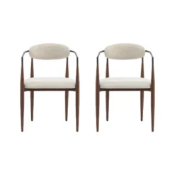 Christopher Knight Home Jaromir Modern Upholstered Iron Dining Chairs With Curved Open Back (Set Of 2)