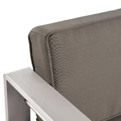 Cape Coral 5pc Aluminum And MGO Seating Set With Fire Table Khaki/Light Gray - Christopher Knight Home -FurniVerse Store GUEST b832f58a af91 41b0 b138 f727a629a595