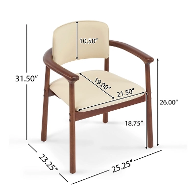 Christopher Knight Home Contemporary Jessica Rubberwood Faux Leather Upholstered Dining Chairs (Set Of 2) 2 Christopher Knight Home Contemporary Jessica Rubberwood Faux Leather Upholstered Dining Chairs (Set Of 2) - Image 2