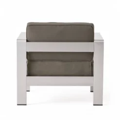 Cape Coral 5pc Aluminum And MGO Seating Set With Fire Table Khaki/Light Gray - Christopher Knight Home -FurniVerse Store GUEST b908a776 4abb 4bd1 89db 5105e80f5498