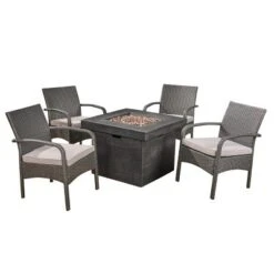 Christopher Knight Home Cordoba 5pc Iron Outdoor Patio Fire Pit Furniture Set -FurniVerse Store GUEST b95929e7 eed4 4f7b b256 a059ab686b88