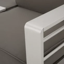 Christopher Knight Home Cape Coral Outdoor Aluminum 7 Seater Chat Set With Fire Pit -FurniVerse Store GUEST ba355df1 3387 4b2e 9234 8966f2cab21a