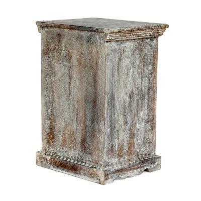 Tijeras Handcrafted Boho Mango Wood Nightstand Distressed White - Christopher Knight Home 3 Tijeras Handcrafted Boho Mango Wood Nightstand Distressed White - Christopher Knight Home - Image 3