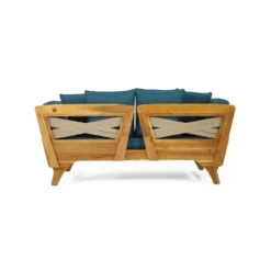 Serene Outdoor Acacia Wood Expandable Daybed With Cushions Teak/Dark Teal - Christopher Knight Home -FurniVerse Store GUEST bc36ce97 a213 47e3 81d1 0e4b675b9844