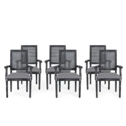 Set Of 6 Maria French Country Wood And Cane Upholstered Dining Chairs - Christopher Knight Home 36 Set Of 6 Maria French Country Wood And Cane Upholstered Dining Chairs - Christopher Knight Home -FurniVerse Store GUEST bc5185f4 04a0 45ef 8255 ac7a527ed3dd