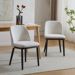 Christopher Knight Home Horizon Mid-Century Modern Upholstered Dining Chairs With Curved Backrest (Set Of 2) -FurniVerse Store GUEST bc549a5e 8554 40d0 98fe 13cea83b0a7e