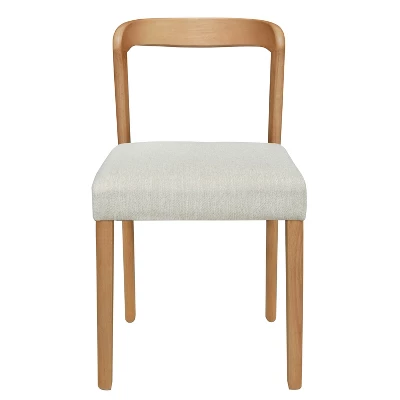 Christopher Knight Home Sonore Contemporary Rubberwood Upholstered Dining Chairs With Curved Open Back (Set Of 2) 3 Christopher Knight Home Sonore Contemporary Rubberwood Upholstered Dining Chairs With Curved Open Back (Set Of 2) - Image 3