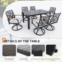 Christopher Knight Home Vale 7 Piece Outdoor Aluminum And Sunbrella Cushions Dining Set With 59" Rectangular Table 14 Christopher Knight Home Vale 7 Piece Outdoor Aluminum And Sunbrella Cushions Dining Set With 59" Rectangular Table -FurniVerse Store GUEST bda1f060 65a1 4d98 ba66 a97baa2154a1