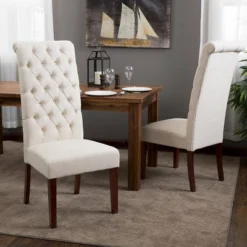 Set Of 2 Leorah Tall Back Tufted Dining Chair - Christopher Knight Home -FurniVerse Store GUEST bdafbe06 7019 40ca ba71 d20a5df39f4d
