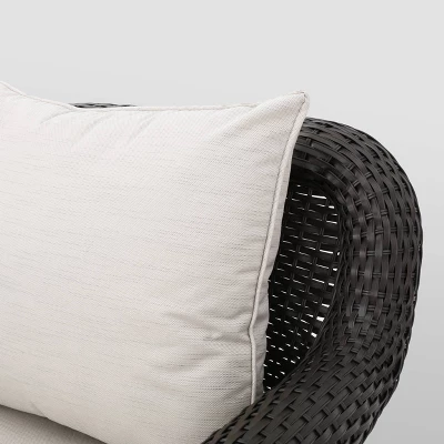 Ariel 5pc Wicker Rocking Chairs And Fire Pit Set - Dark Brown/Beige - Christopher Knight Home 3 Ariel 5pc Wicker Rocking Chairs And Fire Pit Set - Dark Brown/Beige - Christopher Knight Home - Image 3