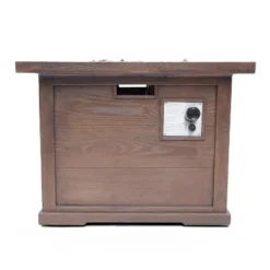 Christopher Knight Home 5 Piece Outdoor Patio Fire Pit Conversation Set With 32" Gas Fire Pit Table And Acacia Wood Club Chairs -FurniVerse Store GUEST bff501d4 cc92 4192 9a64 4d617f3f4a61