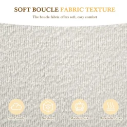 Christopher Knight Home Nicky Boucle Upholstered Platform Bed With Wingback Headboard, White -FurniVerse Store GUEST c024aea2 225e 45fb a207 b5e6ec911ece