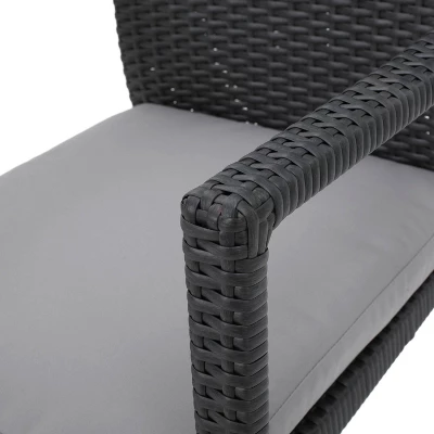 Corsica Set Of 2 Wicker Dining Chair With Cushions - Gray - Christopher Knight Home 7 Corsica Set Of 2 Wicker Dining Chair With Cushions - Gray - Christopher Knight Home - Image 7