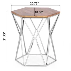 Cowger Rustic Glam Handcrafted Mango Wood Side Table Walnut/Polished Nickel - Christopher Knight Home -FurniVerse Store GUEST c06fbc64 63ec 4ec6 8668 a410b200208f