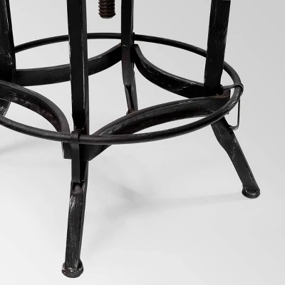 Set Of 2 Farmdale Industrial Adjustable Swivel Barstool Tan - Christopher Knight Home 4 Set Of 2 Farmdale Industrial Adjustable Swivel Barstool Tan - Christopher Knight Home - Image 4