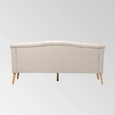 Adelia Contemporary Tufted Sofa Beige - Christopher Knight Home 2 Adelia Contemporary Tufted Sofa Beige - Christopher Knight Home - Image 2