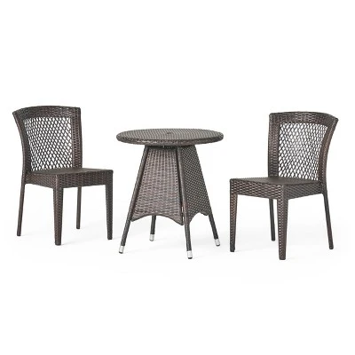 Christopher Knight Home Candice 3 Piece Patio Bistro Dining Furniture Set With Stackable Chairs 1 Christopher Knight Home Candice 3 Piece Patio Bistro Dining Furniture Set With Stackable Chairs