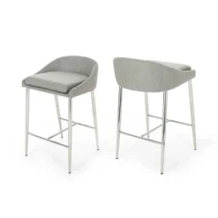 Set Of 2 Bandini Modern Upholstered Counter Height Barstools - Christopher Knight Home -FurniVerse Store GUEST c1d8d721 eafa 4a85 9125 f1fdbede0eb4