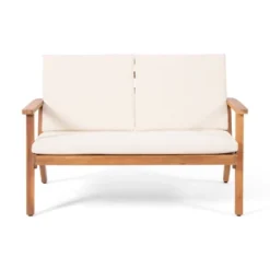 Temecula Outdoor Acacia Wood 4 Seater Chat Set With Cushions - Brown Patina/Cream - Christopher Knight Home -FurniVerse Store GUEST c25b3bef c839 492b b0a4 691fdc82c9e7