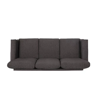 Burkehaven Contemporary Fabric 3 Seater Nailhead Trim Sofa Gray/Dark Brown - Christopher Knight Home 3 Burkehaven Contemporary Fabric 3 Seater Nailhead Trim Sofa Gray/Dark Brown - Christopher Knight Home - Image 3