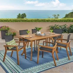 O'Shanter 7pc Acacia Dining Set - Christopher Knight Home -FurniVerse Store GUEST c4b33ceb e14d 41a8 b407 ffa60cf7ea1b