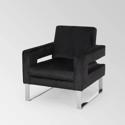 Kirkwood Modern Glam Velvet Club Chair - Christopher Knight Home 5 Kirkwood Modern Glam Velvet Club Chair - Christopher Knight Home - Image 5