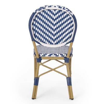 Christopher Knight Home Picardy 2pk Outdoor Aluminum French Cafe Chairs: Wicker, UV & Water-Resistant 6 Christopher Knight Home Picardy 2pk Outdoor Aluminum French Cafe Chairs: Wicker, UV & Water-Resistant - Image 6