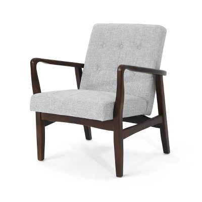 Marcola Mid Century Modern Upholstered Wood Framed Club Chair - Christopher Knight Home 4 Marcola Mid Century Modern Upholstered Wood Framed Club Chair - Christopher Knight Home - Image 4