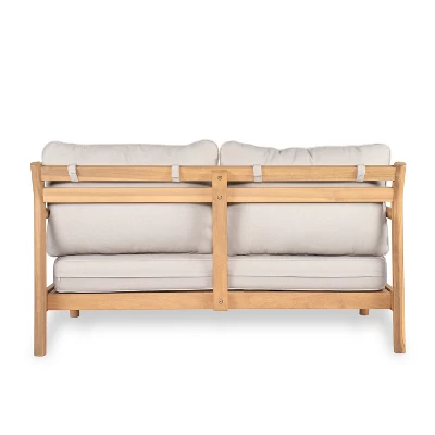 Christopher Knight Home Shane 50" Rustic Outdoor Acacia Wood Loveseat With Water-Resistant Cushion 5 Christopher Knight Home Shane 50" Rustic Outdoor Acacia Wood Loveseat With Water-Resistant Cushion - Image 5