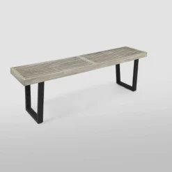 Fresno Acacia Wood Patio Dining Bench Light Gray - Christopher Knight Home: Weather-Resistant, 3-Seater Outdoor Picnic Bench -FurniVerse Store GUEST c7acee3d b8a5 41a3 808c e2a1dd0ff5e8
