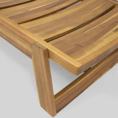 Maki 4 Pk Acacia Wood Chaise Lounge Teak - Christopher Knight Home: Weather-Resistant, Poolside Comfort 4 Maki 4 Pk Acacia Wood Chaise Lounge Teak - Christopher Knight Home: Weather-Resistant, Poolside Comfort - Image 4