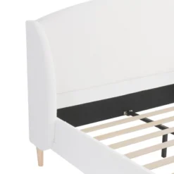 Christopher Knight Home Nicky Boucle Upholstered Platform Bed With Wingback Headboard, White -FurniVerse Store GUEST c8491667 8f0f 428c 9d55 149851e79707