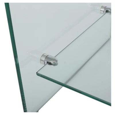 Ramona Console With Shelf TV Stand For TVs Up To 44" Clear - Christopher Knight Home 2 Ramona Console With Shelf TV Stand For TVs Up To 44" Clear - Christopher Knight Home - Image 2