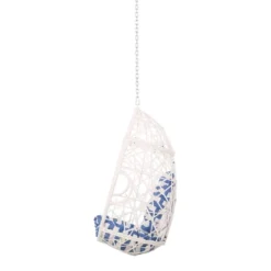 Los Alamitos Indoor/Outdoor Wicker Hanging Chair With 8' Chain - White/Blue - Christopher Knight Home 9 Los Alamitos Indoor/Outdoor Wicker Hanging Chair With 8' Chain - White/Blue - Christopher Knight Home -FurniVerse Store GUEST c8847f37 a885 4886 86fb c6a0c10ce8db