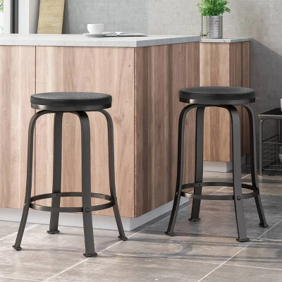 Set Of 2 Skyla Modern Industrial Swivel Counter Height Barstool - Christopher Knight Home 2 Set Of 2 Skyla Modern Industrial Swivel Counter Height Barstool - Christopher Knight Home - Image 2