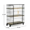 Colwill Modern Industrial Handcrafted Mango Wood Kitchen Cart With Wheels Natural/Black - Christopher Knight Home