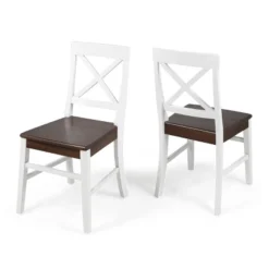 Set Of 2 Roshan Farmhouse Acacia Dining Chair - Christopher Knight Home -FurniVerse Store GUEST ca48e4db 57db 42da ac08 23336b151a65