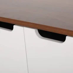 Pickfair Mid-Century Modern 2 Door Cabinet Walnut/White - Christopher Knight Home -FurniVerse Store GUEST caee0aec 9613 4c59 a656 af6ee7f6963f