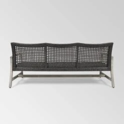 Hampton Wood & Wicker Sofa - Light Gray/Black - Christopher Knight Home -FurniVerse Store GUEST cc32f479 ae3f 4acb 84ac 325b85697a8f